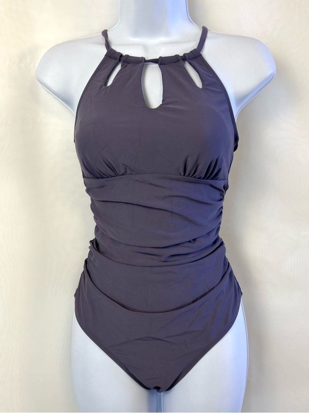 New Cupshe Purple Cutouts Neckline Tummy Control  One Piece Swimsuit / Small
